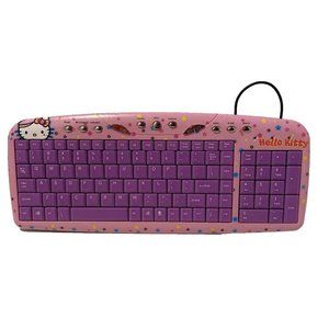 Hello Kitty USB Keyboard Pink Purple 11 Internet Hot Keys Function Keys Keypad